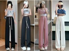 画像1: ズボン 美脚　ワイドパンツ　春パンツ卸販売工場 (1)
