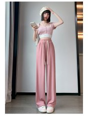 画像6: ズボン 美脚　ワイドパンツ　春パンツ卸販売工場 (6)